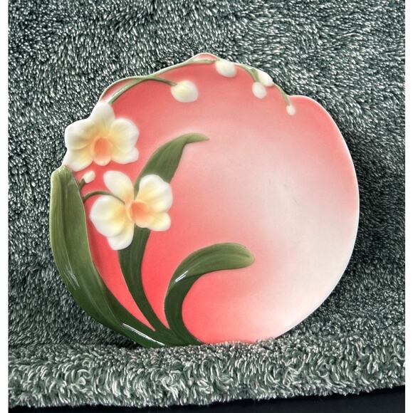 Franz Porcelain Winter Moth Orchid Cup And Saucer FZ00033 New - Picture 3 of 10